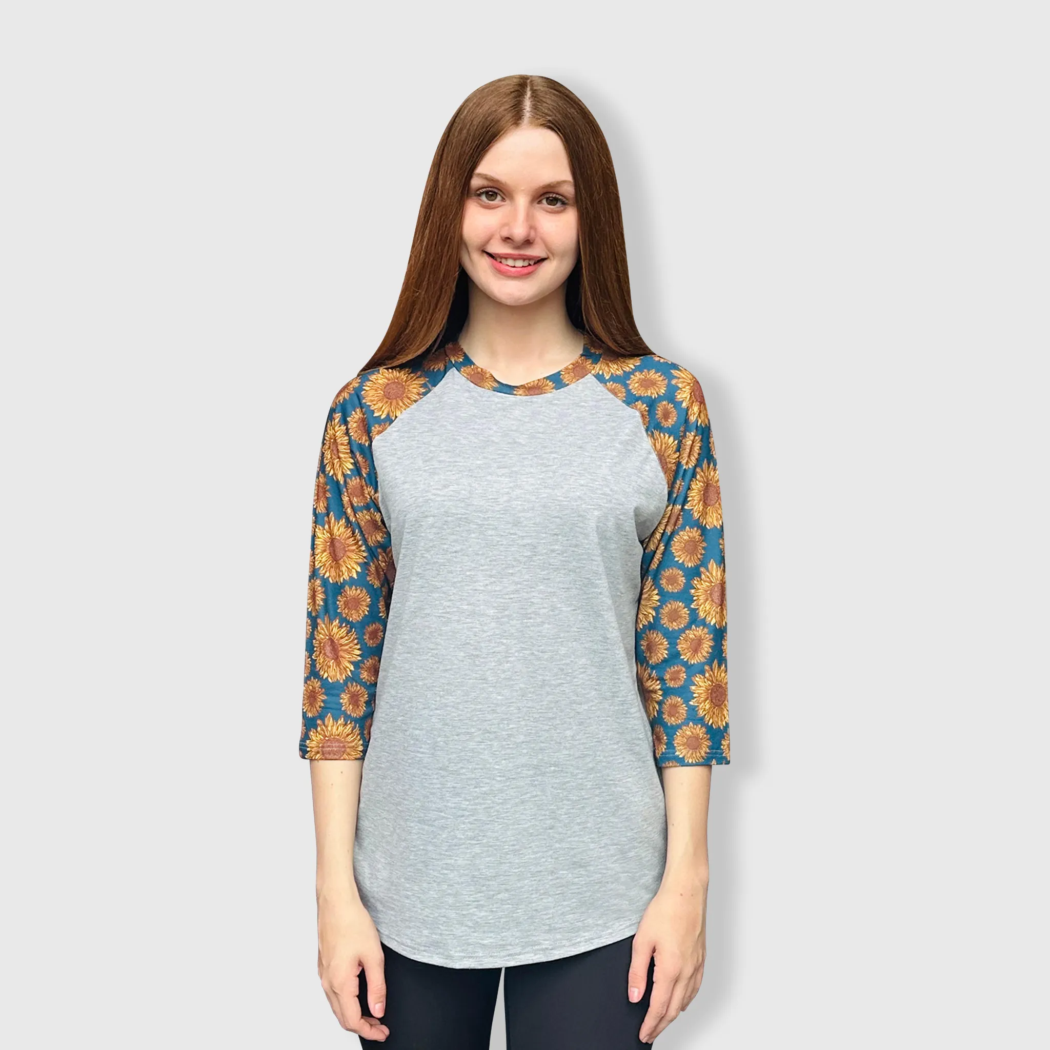 Sunflower Gray Teal Polyester Top