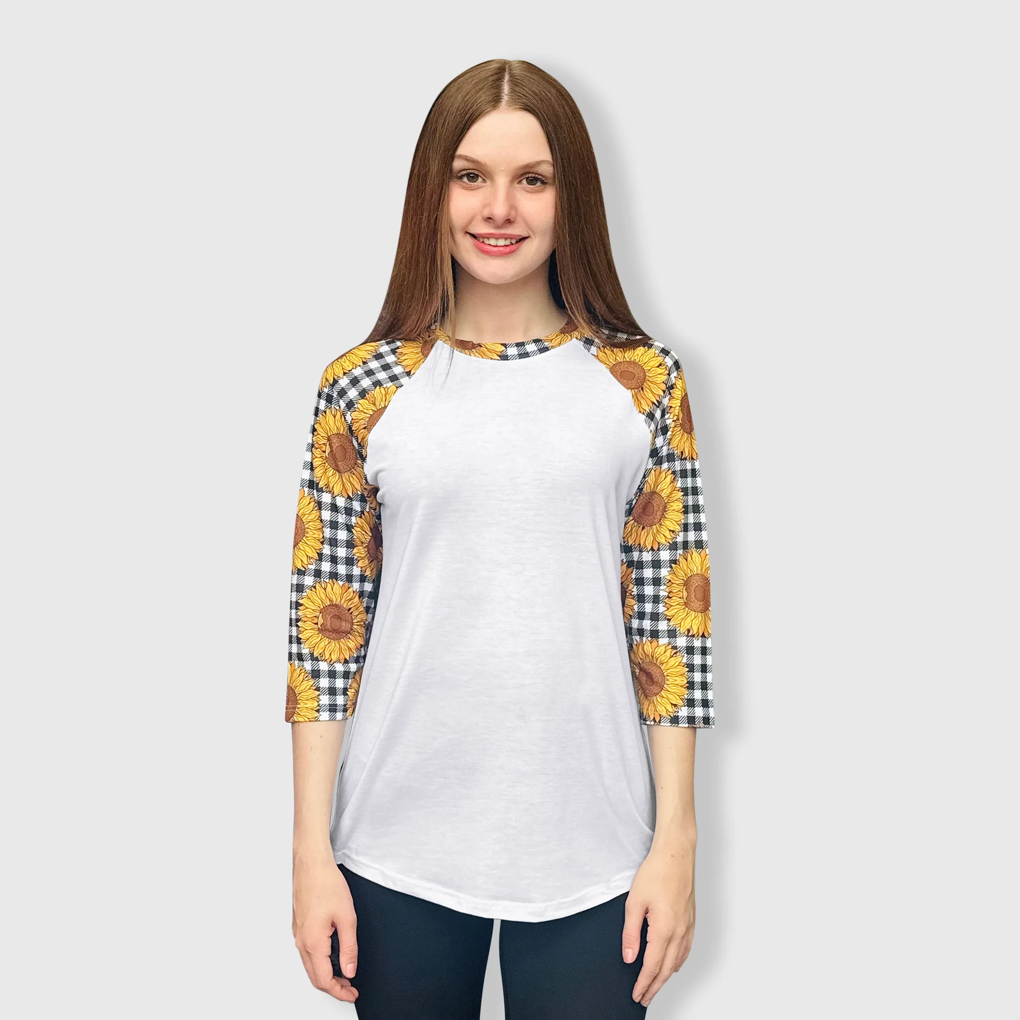 Sunflower Plaid White Polyester Top