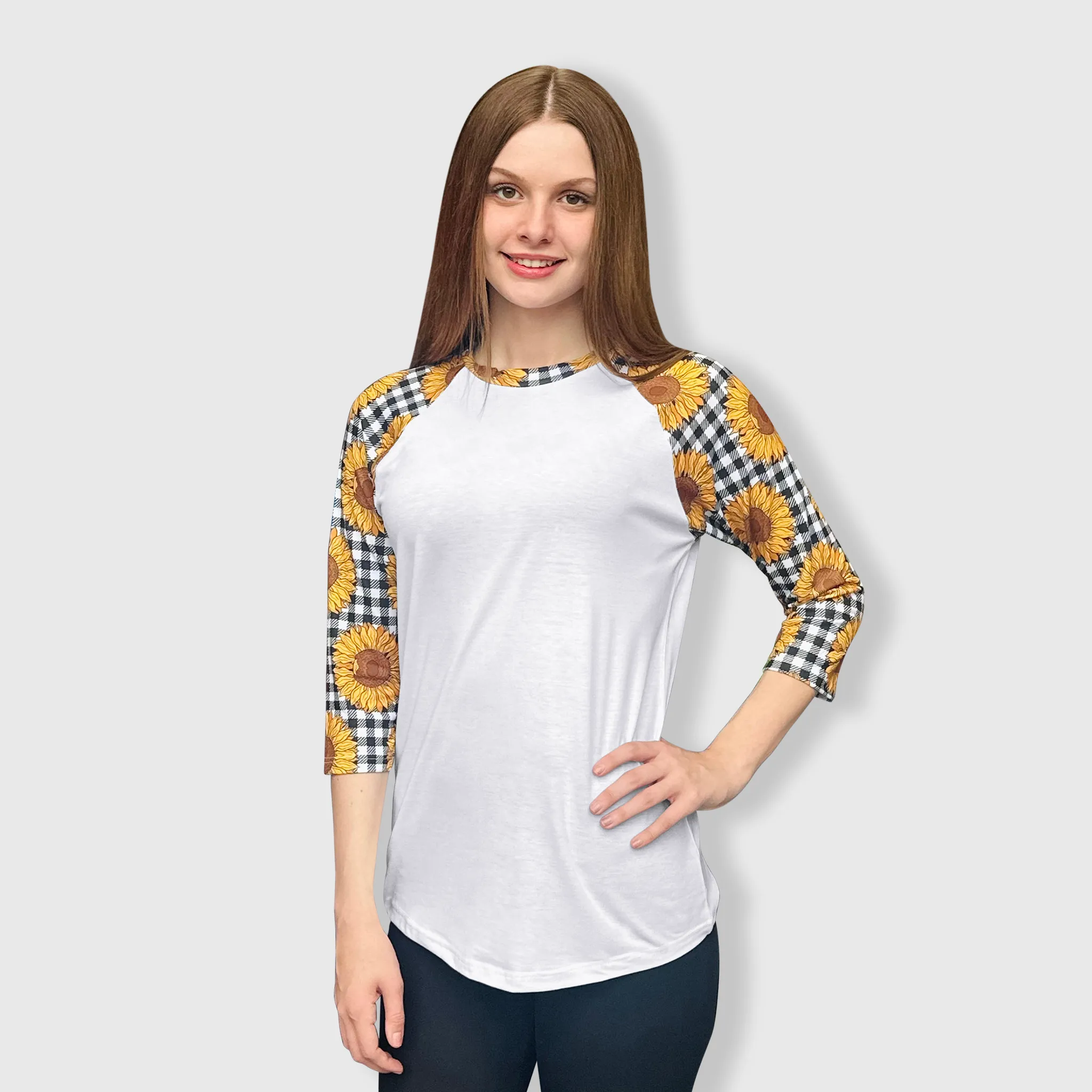 Sunflower Plaid White Polyester Top