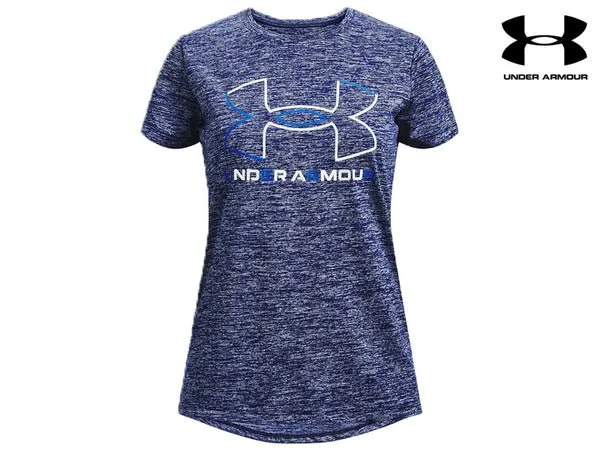 Under Armour Girls Tech Twist Short Sleeve Tee (Blue 456)