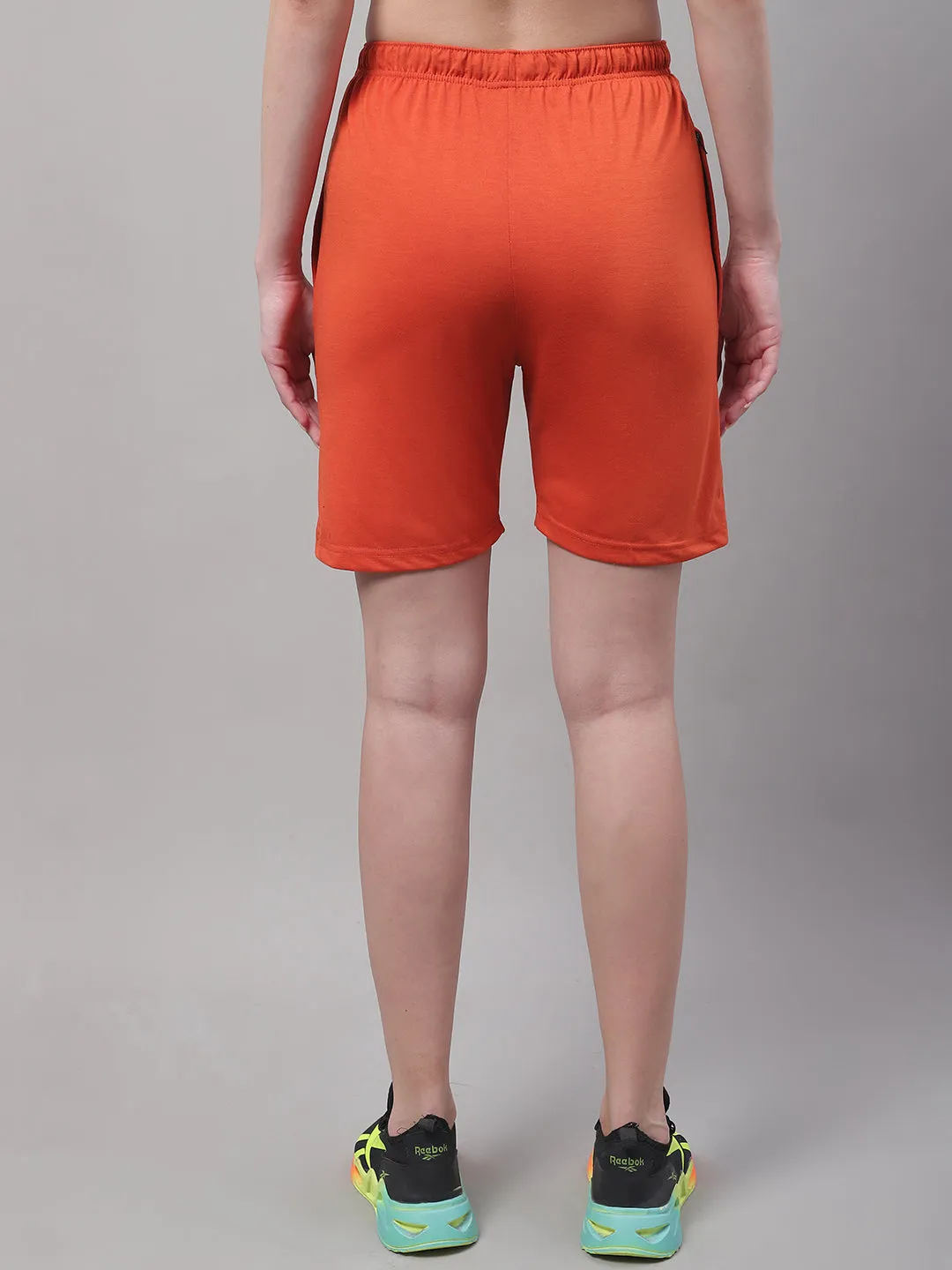 Vimal Jonney Rust Regular fit Cotton Shorts for Women