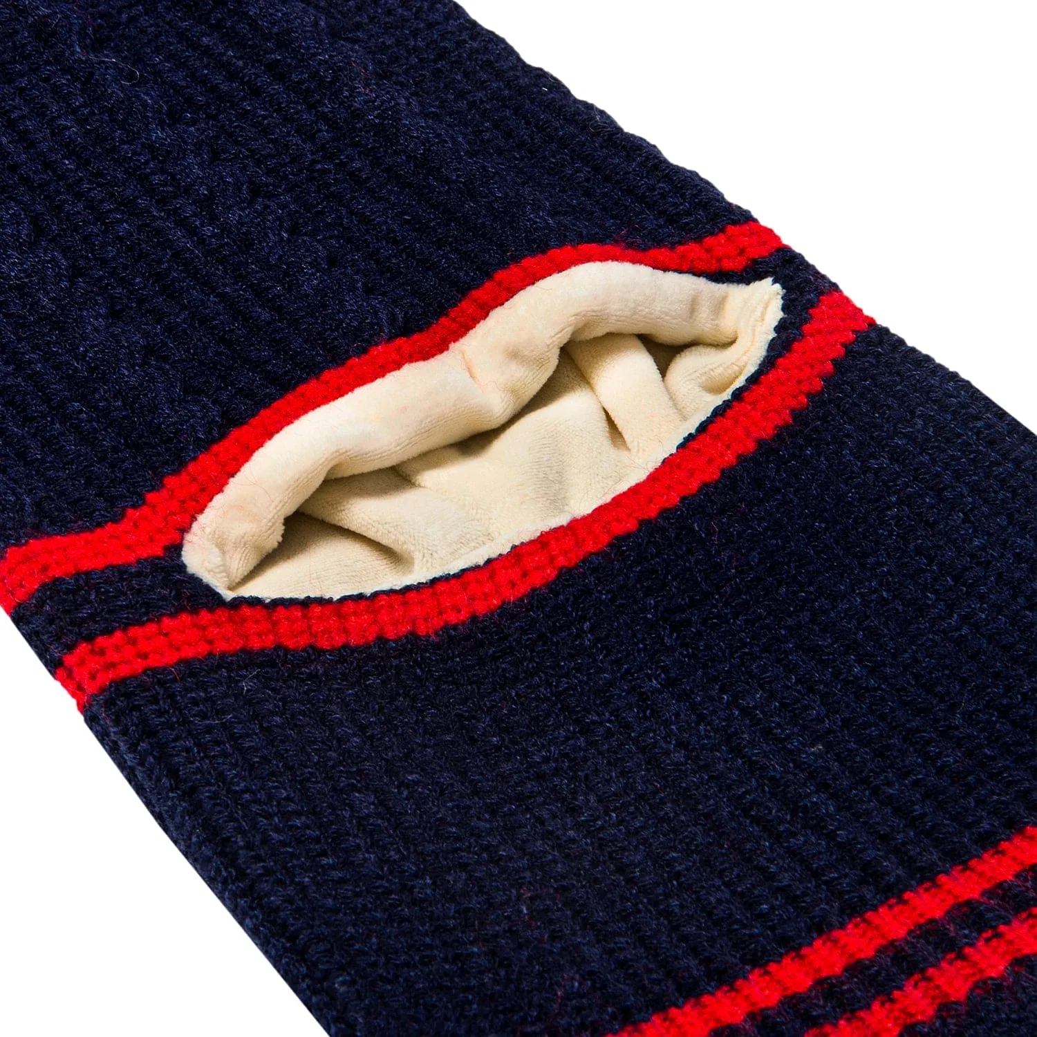 Winter Monkey Cap Woollen Hat Pom Pom Navy Blue