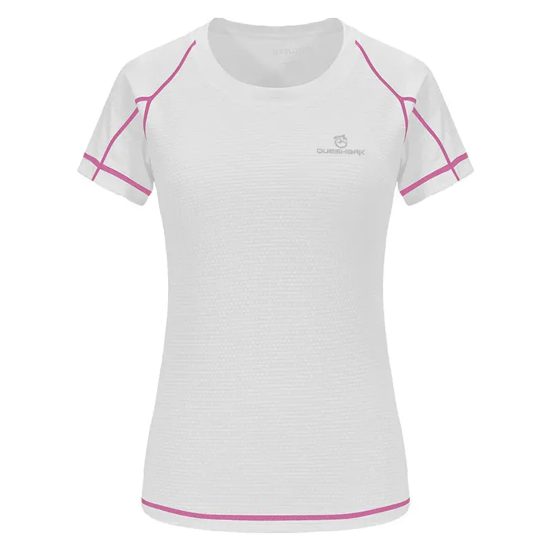 Women Quick Dry Short Sleeve Sports Running T Shirt Breathable Slim Tops Yoga T-shirts Tees Fitness Gym Workout Shirts