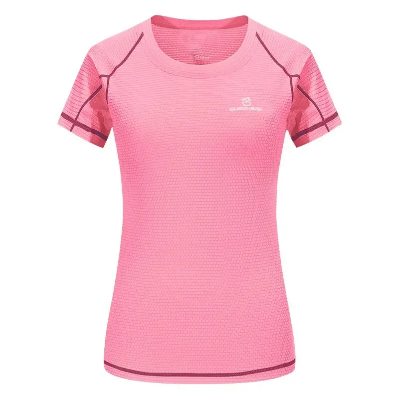 Women Quick Dry Short Sleeve Sports Running T Shirt Breathable Slim Tops Yoga T-shirts Tees Fitness Gym Workout Shirts