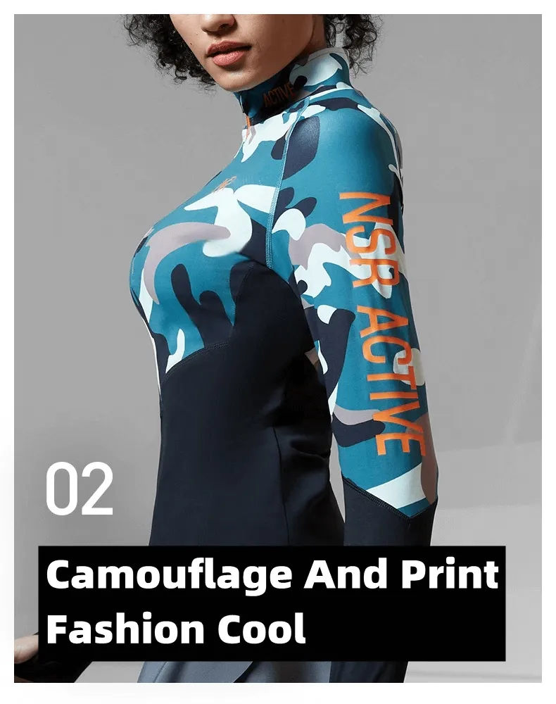 Women's Camo Print Long Sleeves Sport Shirt - SF2019