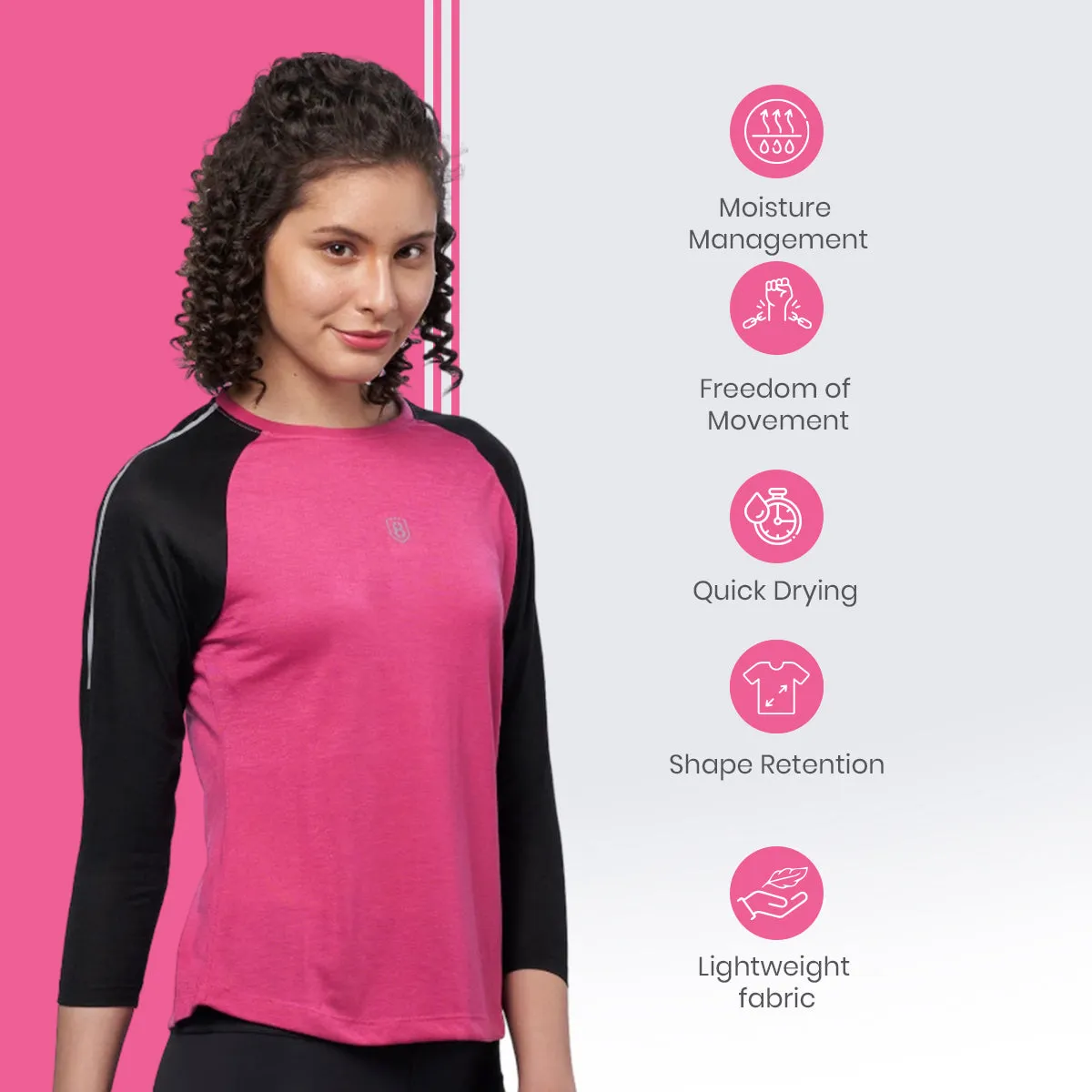 Women's Raglan Full Sleeve Outdoor Training T-Shirt