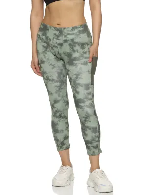 Women's Skin-fit Training Tights with Tie&Dye pattern and Elasticated waist.