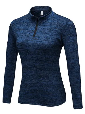 Workout Zipper Warm Sports Top With Long Sleeves - SF1656