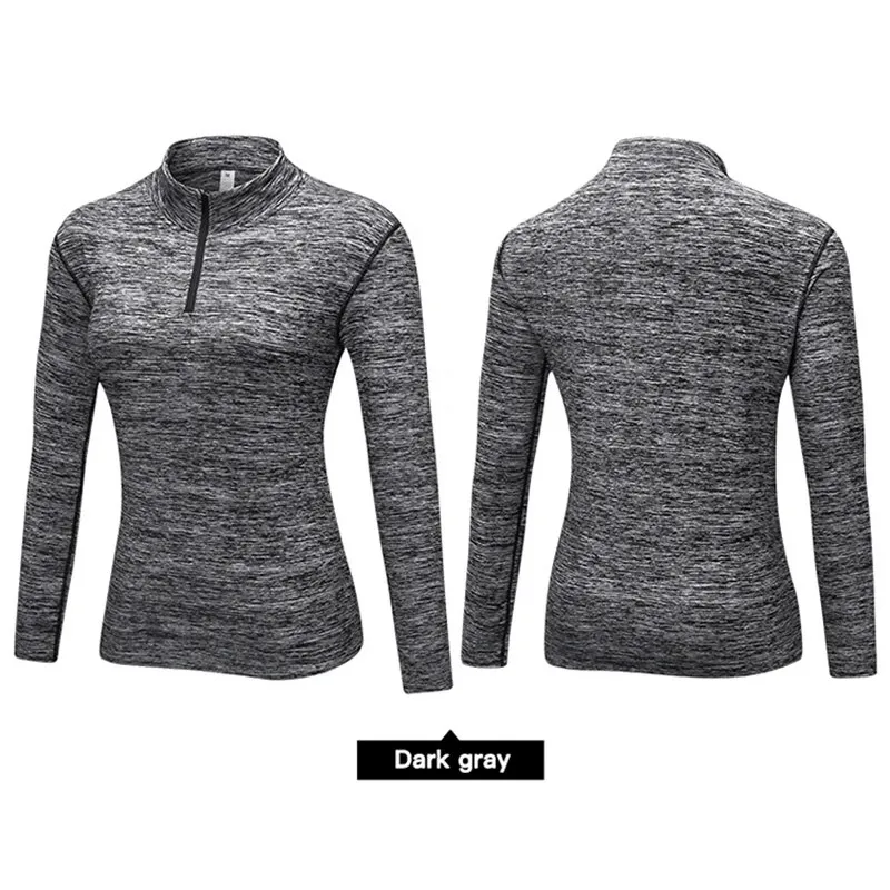 Workout Zipper Warm Sports Top With Long Sleeves - SF1656