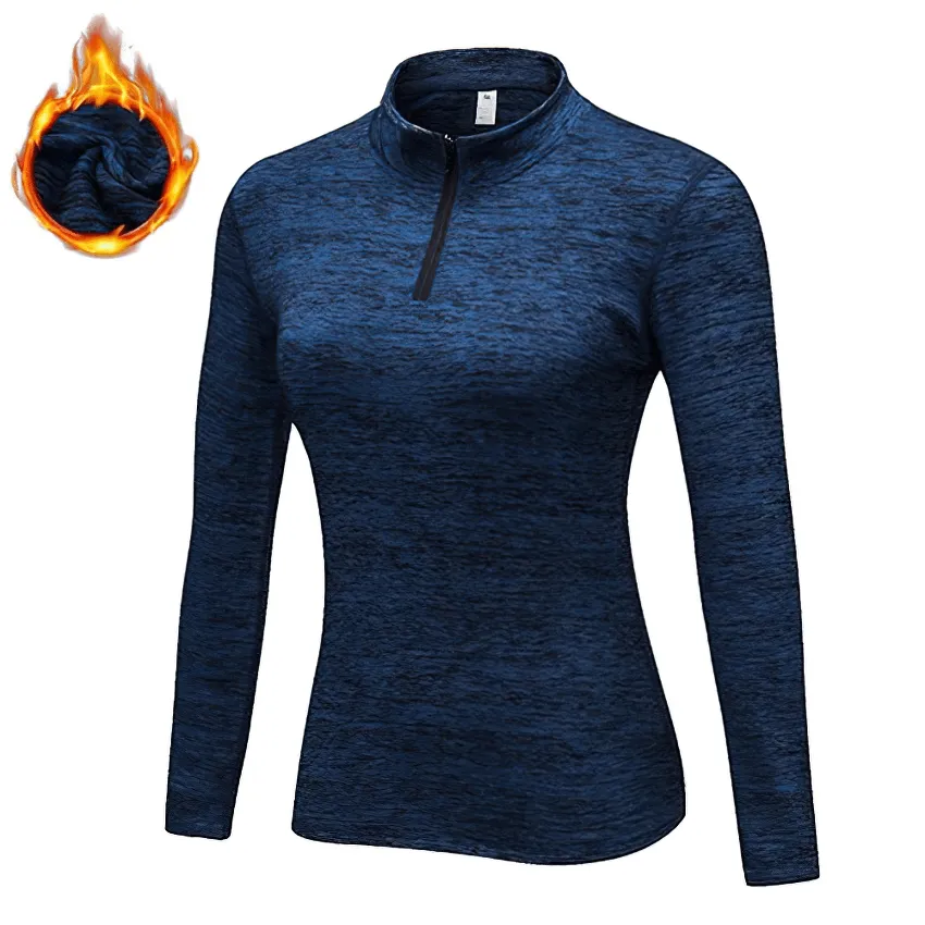 Workout Zipper Warm Sports Top With Long Sleeves - SF1656