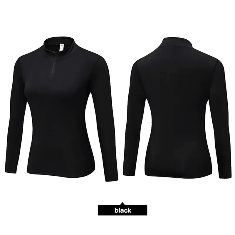 Workout Zipper Warm Sports Top With Long Sleeves - SF1656