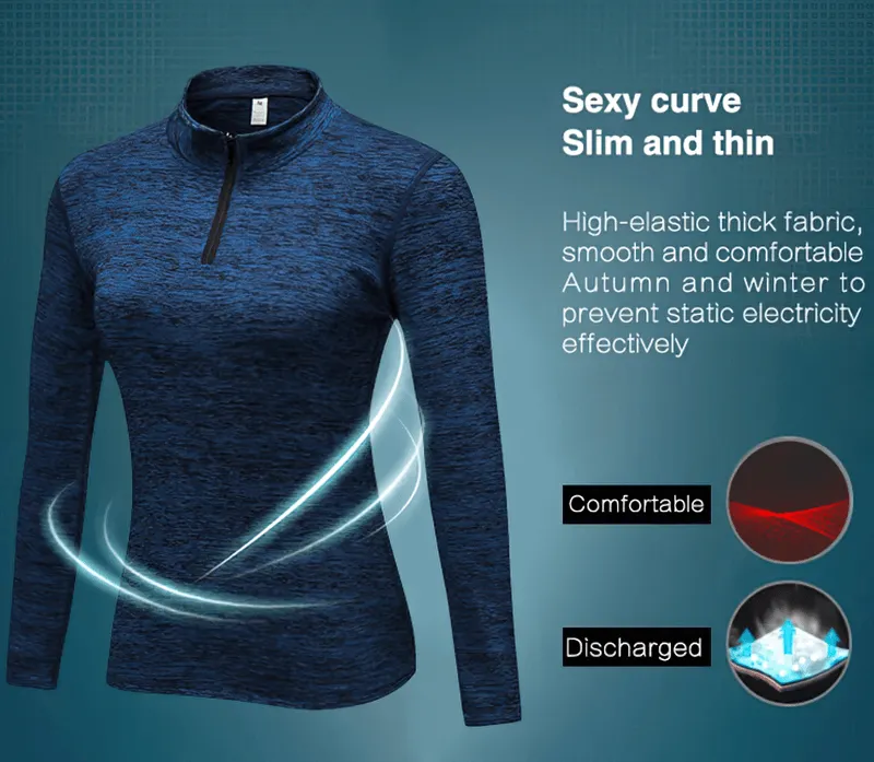 Workout Zipper Warm Sports Top With Long Sleeves - SF1656