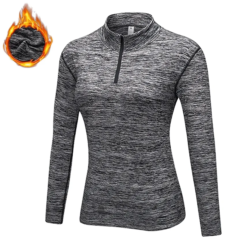 Workout Zipper Warm Sports Top With Long Sleeves - SF1656